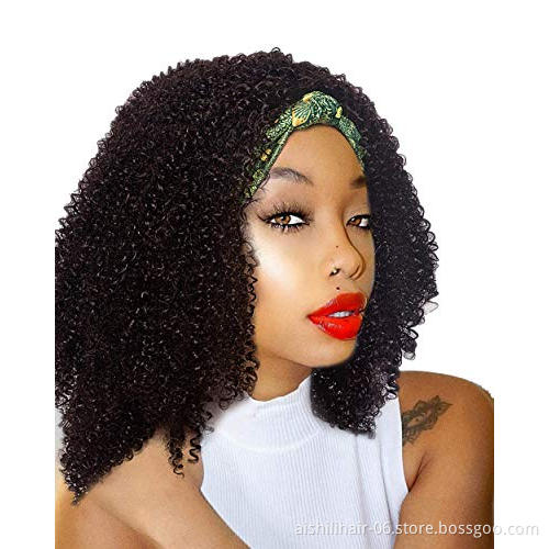 Aishili factory wholesale headband half wigs fix headband deep wave wig headband